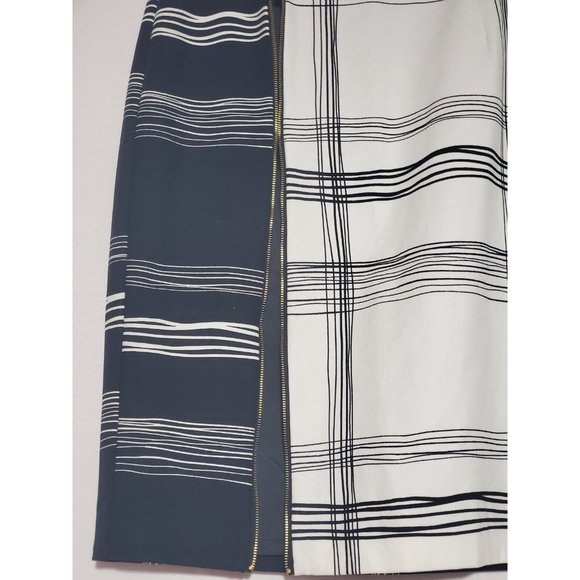 WORTHINGTON Black White ColorBlock Skirt Pencil Above Knee Striped - Picture 5 of 9